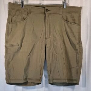 Hawke & Co‎ Stretch Utility Shorts Men 38 Khaki Zip Cargo Pocket Skater Hiking